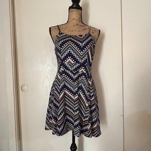 Mimi Chica Mini Dress Blue Multi Size M